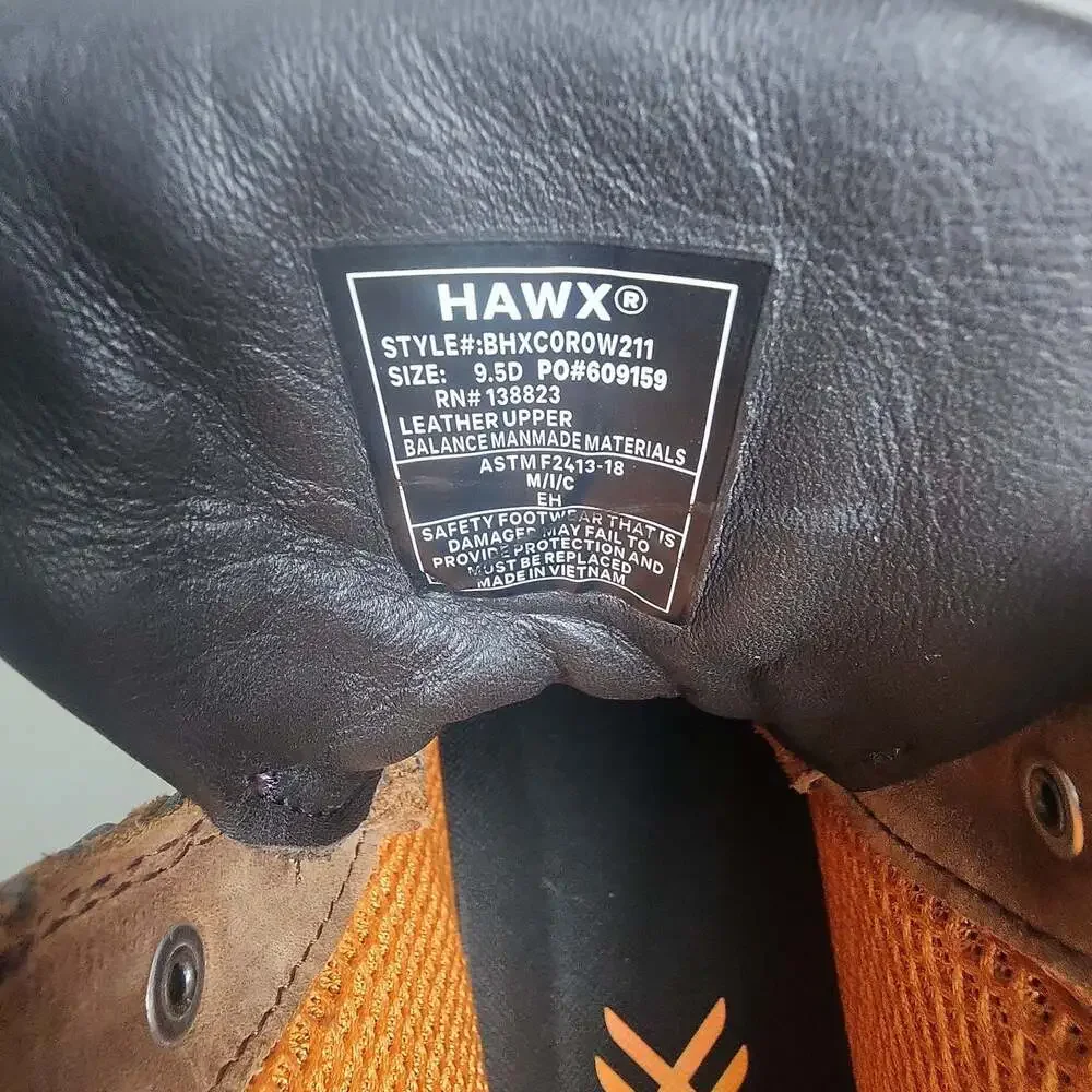 Hawx Composite Toe Work Boots, Men Size 9.5D